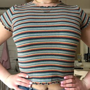 Rainbow Lettuce Edge Brandy Melville Shirt